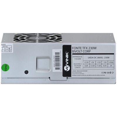 Fonte Gabinete Slim Tfx 230w Real Bivolt Corp