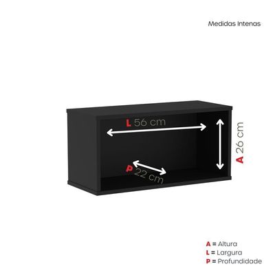 Nicho De Parede 300x600mm Preto