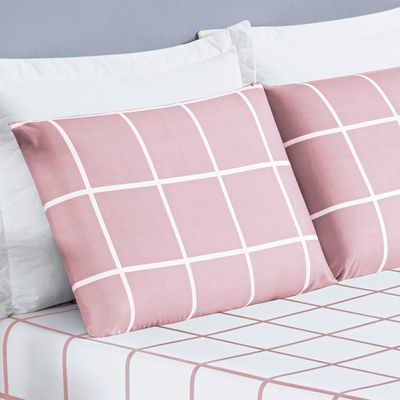 Jogo de Cama Lençol 200 Fios Austin Queen 03 Peças - Rosa