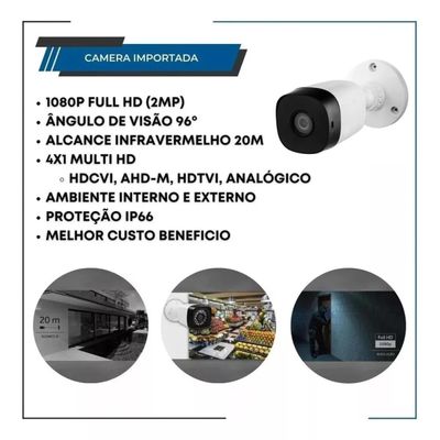 Kit Cftv 4 Câmeras Full Hd 1080p 2mp Dvr Intelbras 4 Ch Hd 500 gb