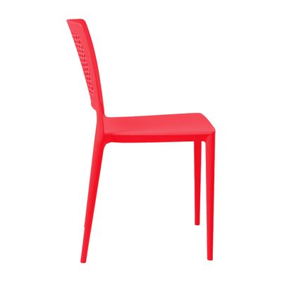 Cadeira Empilhável Vênus Vermelho Pastel em Polipropileno Acrilys