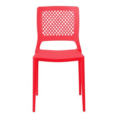 Cadeira Empilhável Vênus Vermelho Pastel em Polipropileno Acrilys