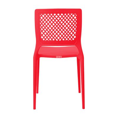 Cadeira Empilhável Vênus Vermelho Pastel em Polipropileno Acrilys