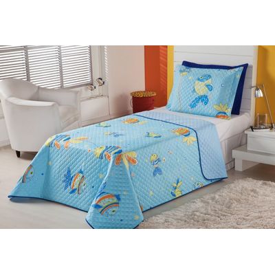 Kit Cobre Leito Dupla Face Infantil  2 Pecas - Oceano