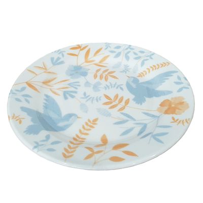 Prato de Sobremesa de Cerâmica Donna Bem-Te-Vi 18cm 12 Unidades - Biona 5409
