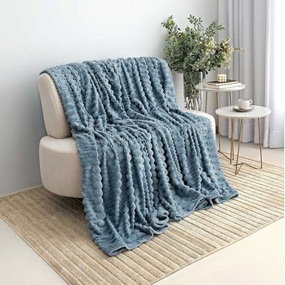 Cobertor Coberta Polar Queen 2,40x2,20 Manta Ultrasoft Alto Relevo Extra Macia Turmalina Azul