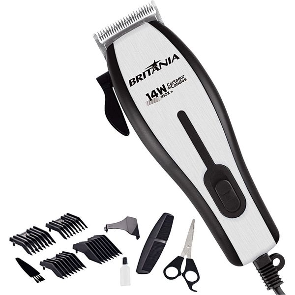 Máquina de Cortar Cabelo Britânia 14W Inox N 220V 220V