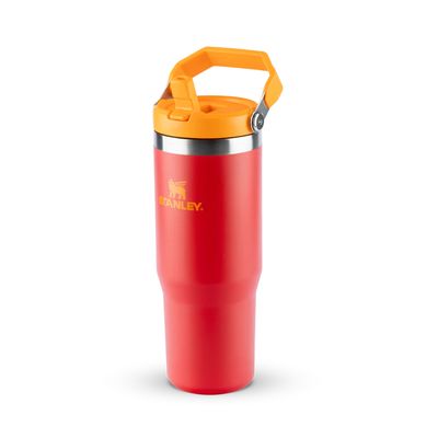 GARRAFA STANLEY TÉRMICA TUMBLER FLIP STRAW 887ML VERMELHO CHILI 08595-00