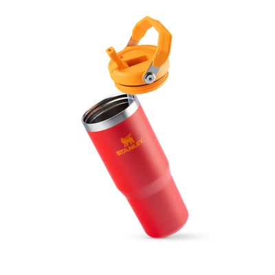 GARRAFA STANLEY TÉRMICA TUMBLER FLIP STRAW 887ML VERMELHO CHILI 08595-00