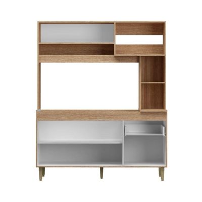 Armário De Cozinha Compacta Em Mdp Mel E Preto 1,95 X 1,53