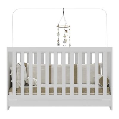 Berço 3 Em 1 Para Colchão 60x130cm Pipoca Multimóveis Bb0527 Branco