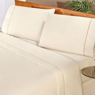 Jogo De Cama Queen Elegance 180 Fios 04 Peças - Palha
