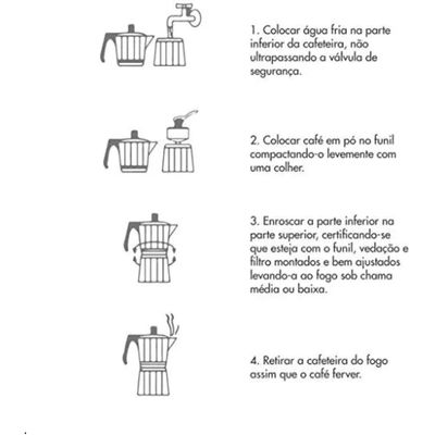 Cafeteira Italiana Expresso  Faz 9 Xícaras Café Cinza Aluminio