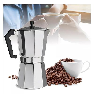 Cafeteira Italiana Expresso  Faz 9 Xícaras Café Cinza Aluminio