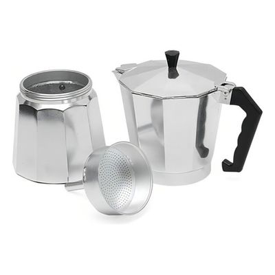 Cafeteira Italiana Expresso  Faz 9 Xícaras Café Cinza Aluminio