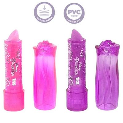 BORRACHA BATOM RETRATIL PRINCESAS DISNEY ROSA/ROXO - TRIS