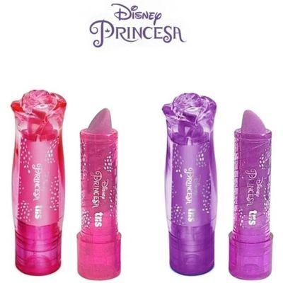 BORRACHA BATOM RETRATIL PRINCESAS DISNEY ROSA/ROXO - TRIS