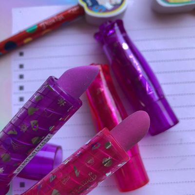 BORRACHA BATOM RETRATIL PRINCESAS DISNEY ROSA/ROXO - TRIS