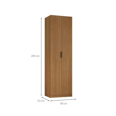 Guarda-Roupa Modulado Altezza Clean 2 Portas 3 Gavetas Freijó 90 cm