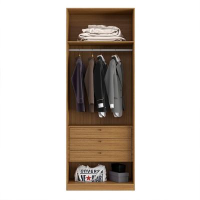 Guarda-Roupa Modulado Altezza Clean 2 Portas 3 Gavetas Freijó 90 cm