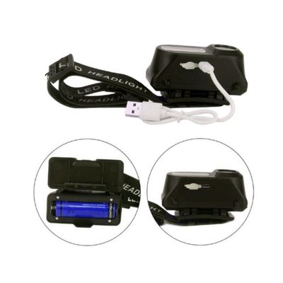 Lanterna Cabeça Capacete Recarregavel Led T6 + Cob