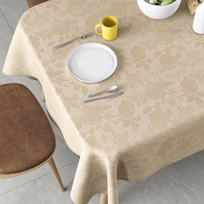Toalha Mesa Salehtex Térmica Jacquard 1,38m x 2,00m  Bege