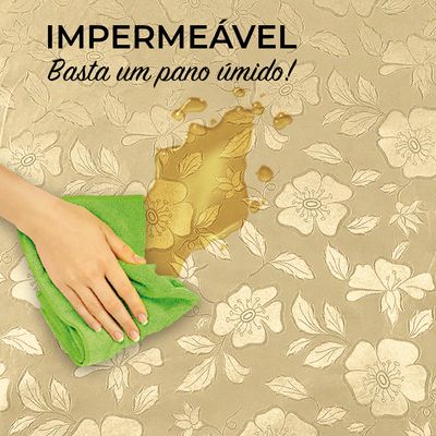 Toalha Mesa Salehtex Térmica Jacquard 1,38m x 2,00m  Bege