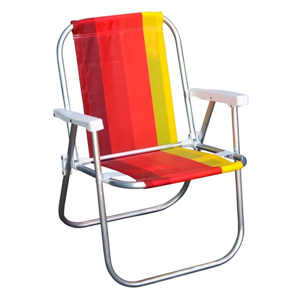 Cadeira de Praia Alta Botafogo em Alumínio Cores Diversas - Item Sortido