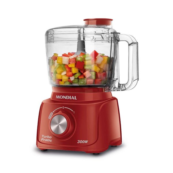 Mini Processador Mondial Turbo Pratic MP-16-R Vermelho - 127V Mini Processador Mondial Turbo Pratic MP-16-R Vermelho - 127V