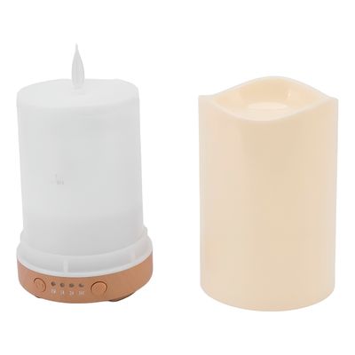 Difusor Umidificador Formato Vela Luz LED RGB Aroma - Ambiente Mágico e Relaxante