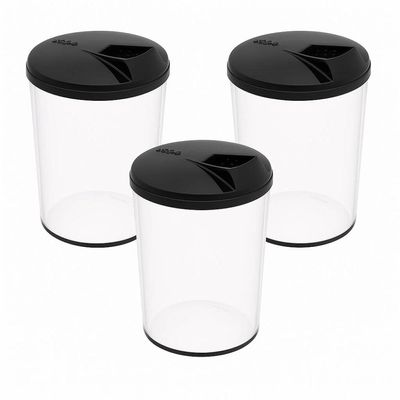 Kit 3 Farinheiras 400ml Transparente Tampa Plástica Crippa