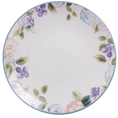 Aparelho de Jantar Aura Tramontina 24 Pçs Porcelana Decorada Floral Mesa Posta 6 Pessoas