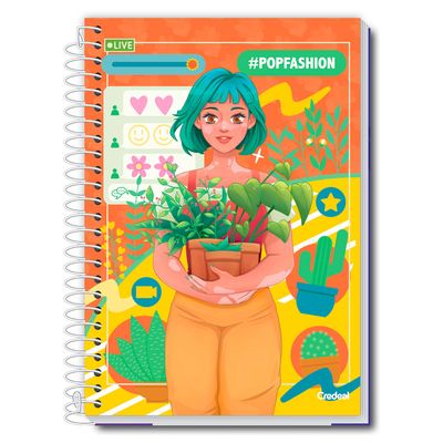 Caderno Universitário Feminino Pop Fashion 280F/20 Matérias Credeal