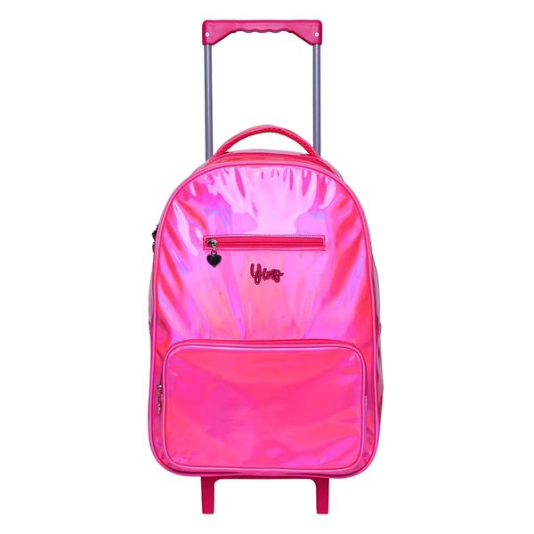 Mochila de Rodinhas Yins Holográfica 17,5" - Item Sortido