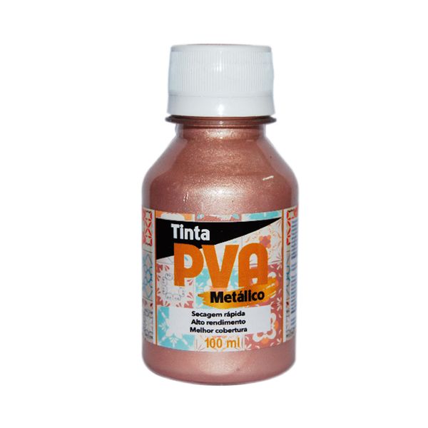 Tinta Pva Glitter Metálica com 100ml Rosé