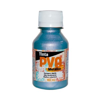 Tinta Pva Glitter Metálica com 100ml Azul