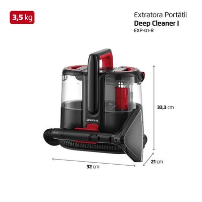 Extratora e Higienizadora Mondial Portátil Deep Cleaner EXP-01-R 127V