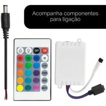 Flita LED Colorida RGB 5 metros 12V 2835 Controle e fonte