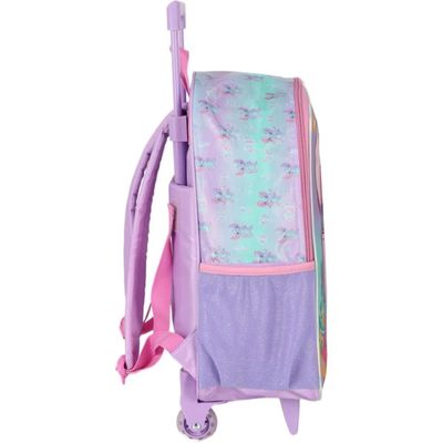 Mochila Infantil Stitch Angel Rodinhas + Costas Luxcel