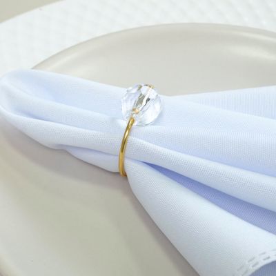 Kit 50 Anéis Para Guardanapos 4cm x 3cm Cristalino Argola Metal Mesa Posta - Dourado