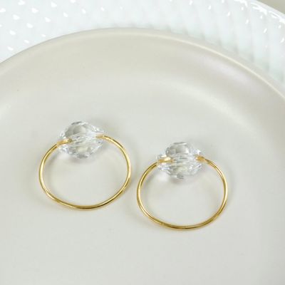 Kit 50 Anéis Para Guardanapos 4cm x 3cm Cristalino Argola Metal Mesa Posta - Dourado
