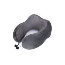 Almofada Travesseiro Pescoço Viagem Fecho Ajustável - Ergonômica com Espuma Viscoelástica Cor:Cinza