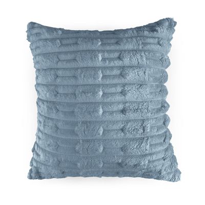 Kit 2 Capas de Almofada Polar Manta Ultrasoft com Ziper Decorativa Sofá Sala Quarto Azul Turmalina