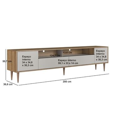 Rack Para Tv Até 75 Polegadas Com Iluminação Led Rotterdam Arenas
