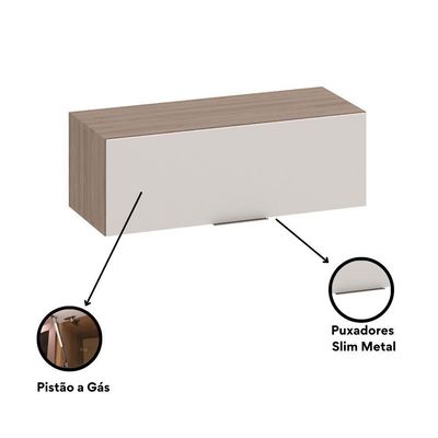 Armário Geladeira 80cm 1 Porta Etna - Ssx Multicoisas Carvalho Oak Off White