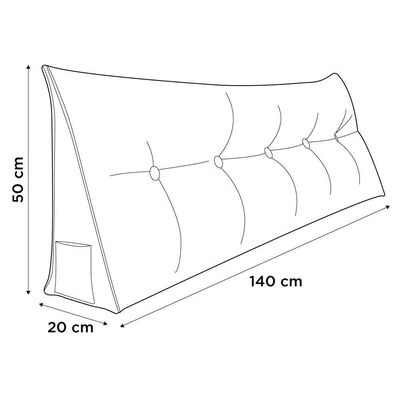 Almofada Para Cabeceira Encosto Apoio Lombar Spot 160cm Com Porta Celular Suede - Abmaza Cor Cinza