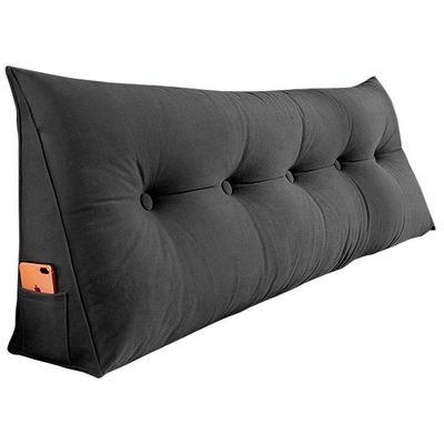Almofada Para Cabeceira Encosto Apoio Lombar Spot 160cm Com Porta Celular Suede - Abmaza Cor Cinza