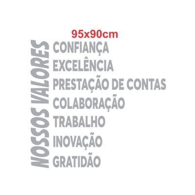 Adesivo Parede Corporativo Nossos Valores Empresa Escritório 95x90cm Cor Preto
