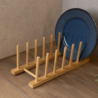 Escorredor De Pratos Em Bambu 30 X 12 X 12 Cm Lyor