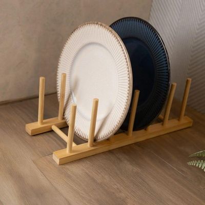 Escorredor De Pratos Em Bambu 30 X 12 X 12 Cm Lyor